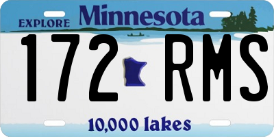 MN license plate 172RMS