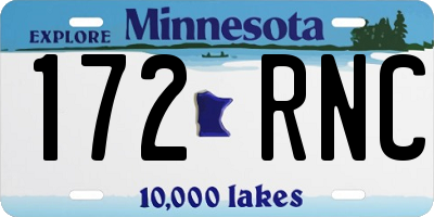 MN license plate 172RNC