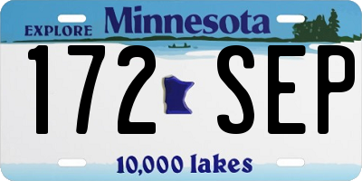MN license plate 172SEP