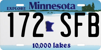 MN license plate 172SFB