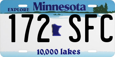 MN license plate 172SFC