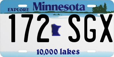 MN license plate 172SGX