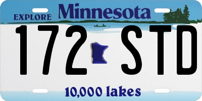 MN license plate 172STD