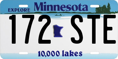 MN license plate 172STE