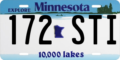 MN license plate 172STI