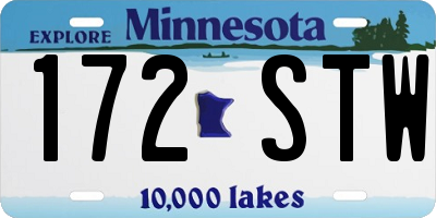 MN license plate 172STW