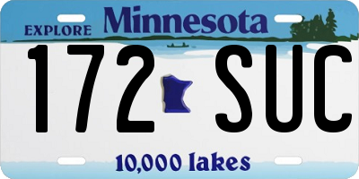 MN license plate 172SUC