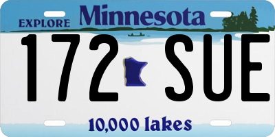 MN license plate 172SUE