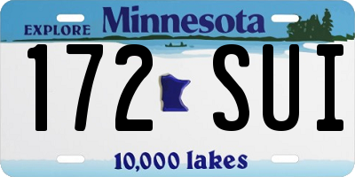 MN license plate 172SUI