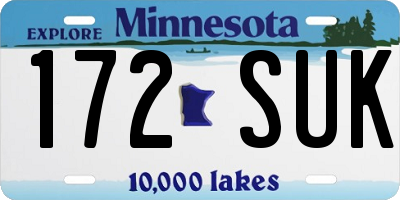 MN license plate 172SUK