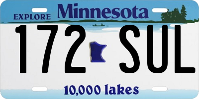 MN license plate 172SUL