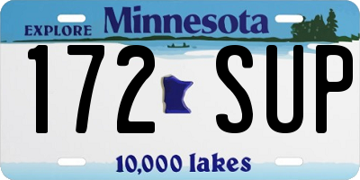MN license plate 172SUP