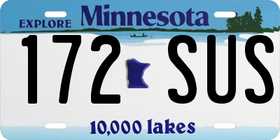 MN license plate 172SUS