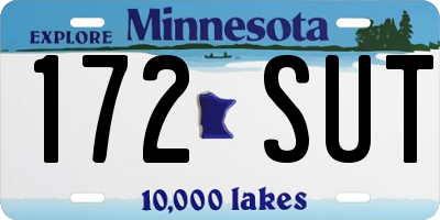 MN license plate 172SUT