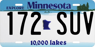 MN license plate 172SUV