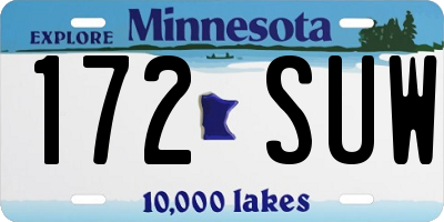 MN license plate 172SUW