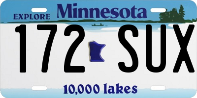 MN license plate 172SUX
