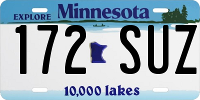 MN license plate 172SUZ
