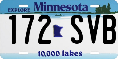MN license plate 172SVB
