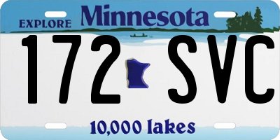MN license plate 172SVC