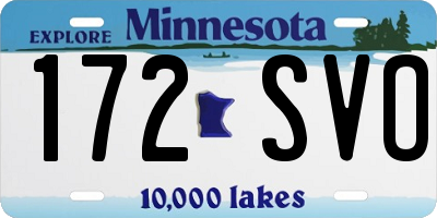 MN license plate 172SVO