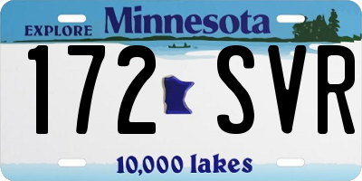 MN license plate 172SVR