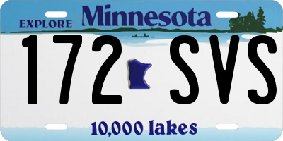 MN license plate 172SVS