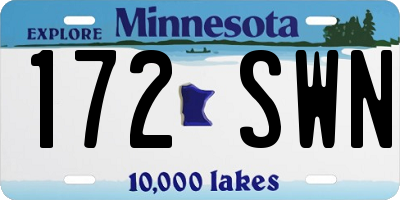 MN license plate 172SWN
