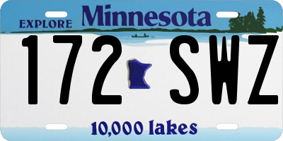 MN license plate 172SWZ