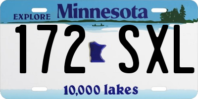 MN license plate 172SXL