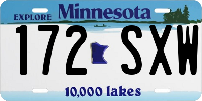 MN license plate 172SXW