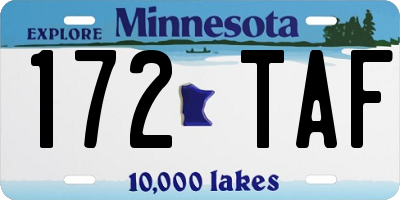 MN license plate 172TAF