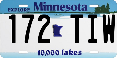 MN license plate 172TIW