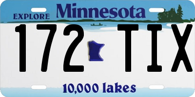 MN license plate 172TIX