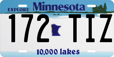 MN license plate 172TIZ
