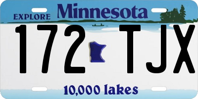 MN license plate 172TJX