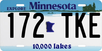 MN license plate 172TKE