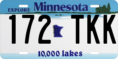 MN license plate 172TKK
