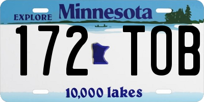 MN license plate 172TOB