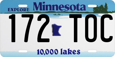 MN license plate 172TOC