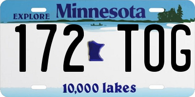 MN license plate 172TOG