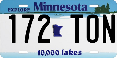 MN license plate 172TON
