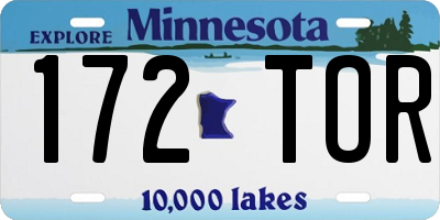 MN license plate 172TOR