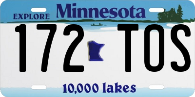 MN license plate 172TOS