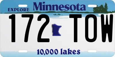 MN license plate 172TOW