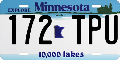 MN license plate 172TPU