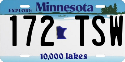 MN license plate 172TSW