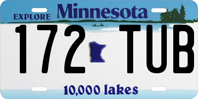 MN license plate 172TUB