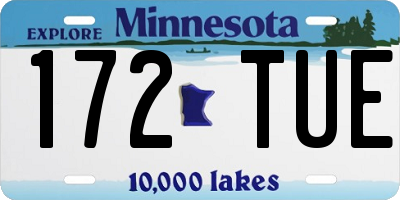MN license plate 172TUE