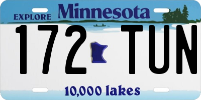 MN license plate 172TUN